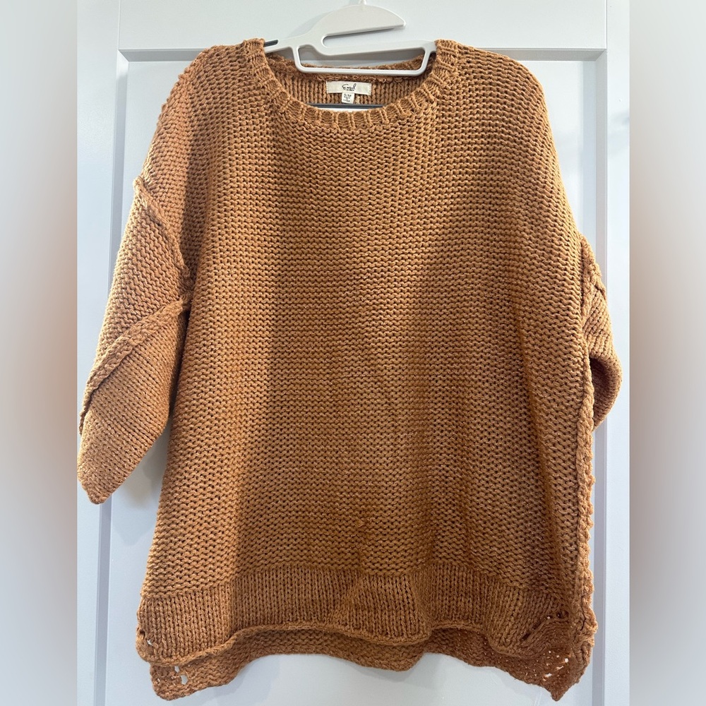 Easel Warm Brown Knit Sweater